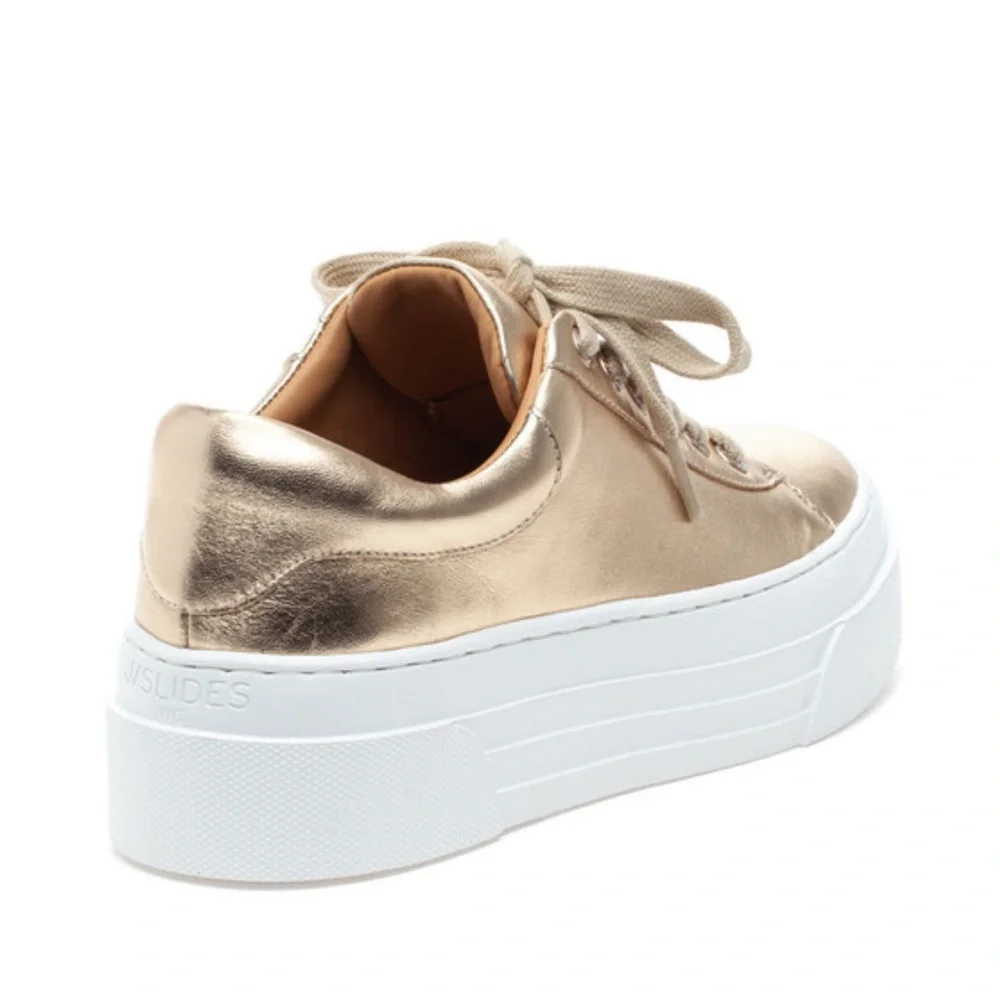 NWT J/SLIDES AMANDA Gold Leather - Picture 3 of 15